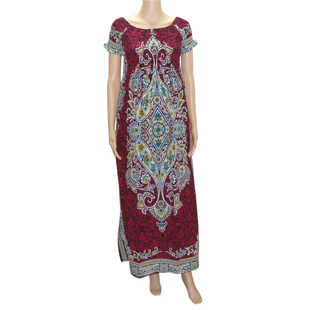 Krose Dashikiage хлопковое винтажное длинное платье Дашики с рукавом-лепестком и вырезом лодочкой, Платье макси с принтом в африканском стиле-два стиля ношения - Цвет: Krose