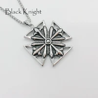 2019 new antique big cross pendant necklace 316l stainless steel punk style cool decorative cross necklace blkn0626