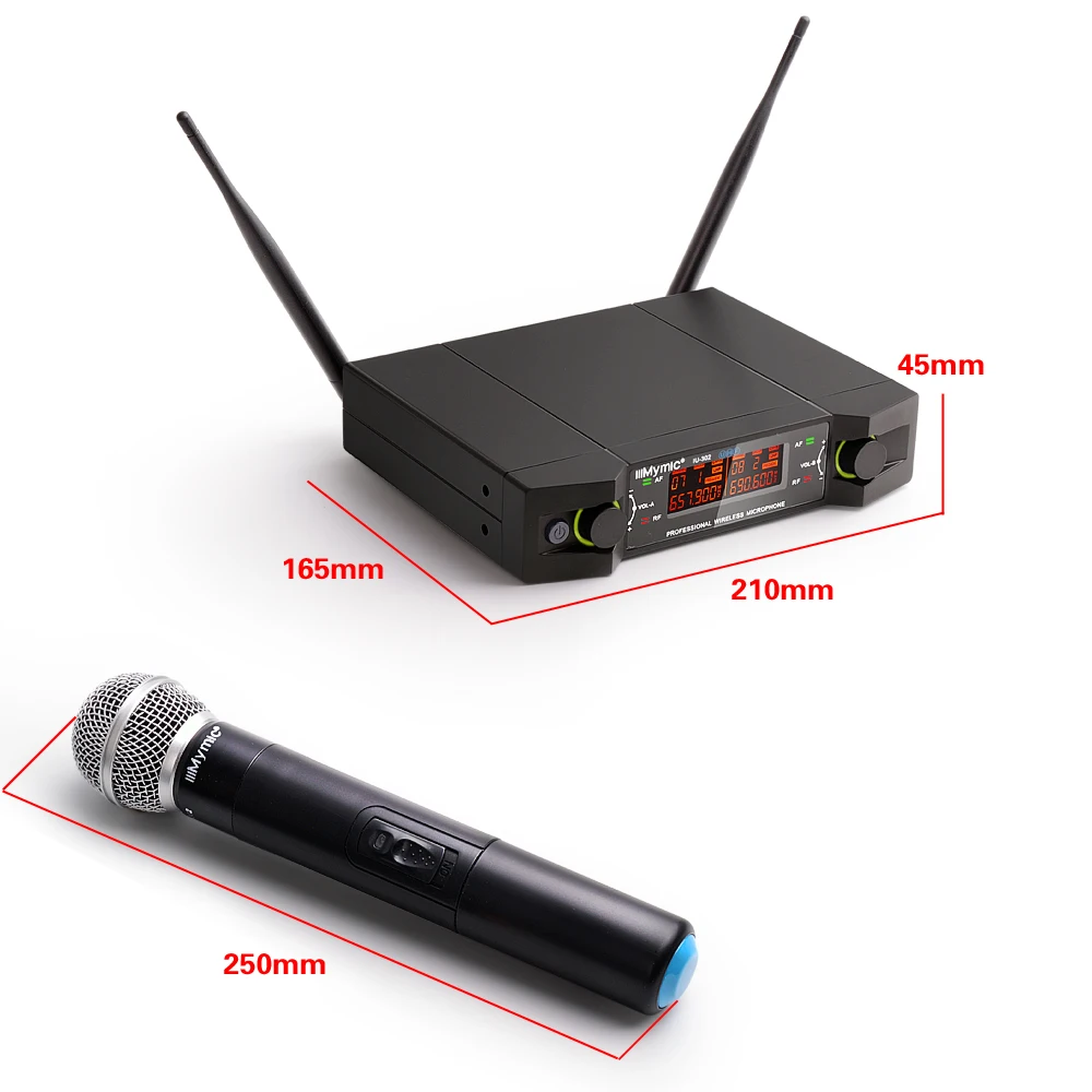 IU-302 UHF 600-700 МГц Двухканальный(одночастотный) 2 Портативный микрофонный передатчик Профессиональная Беспроводная микрофонная система