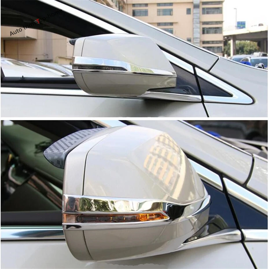 

Yimaautotrims Door Rearview Mirror Strip Streamer Cover Trim Fit For Cadillac XTS 2015 - 2019 Stainless Steel Chromium Styling