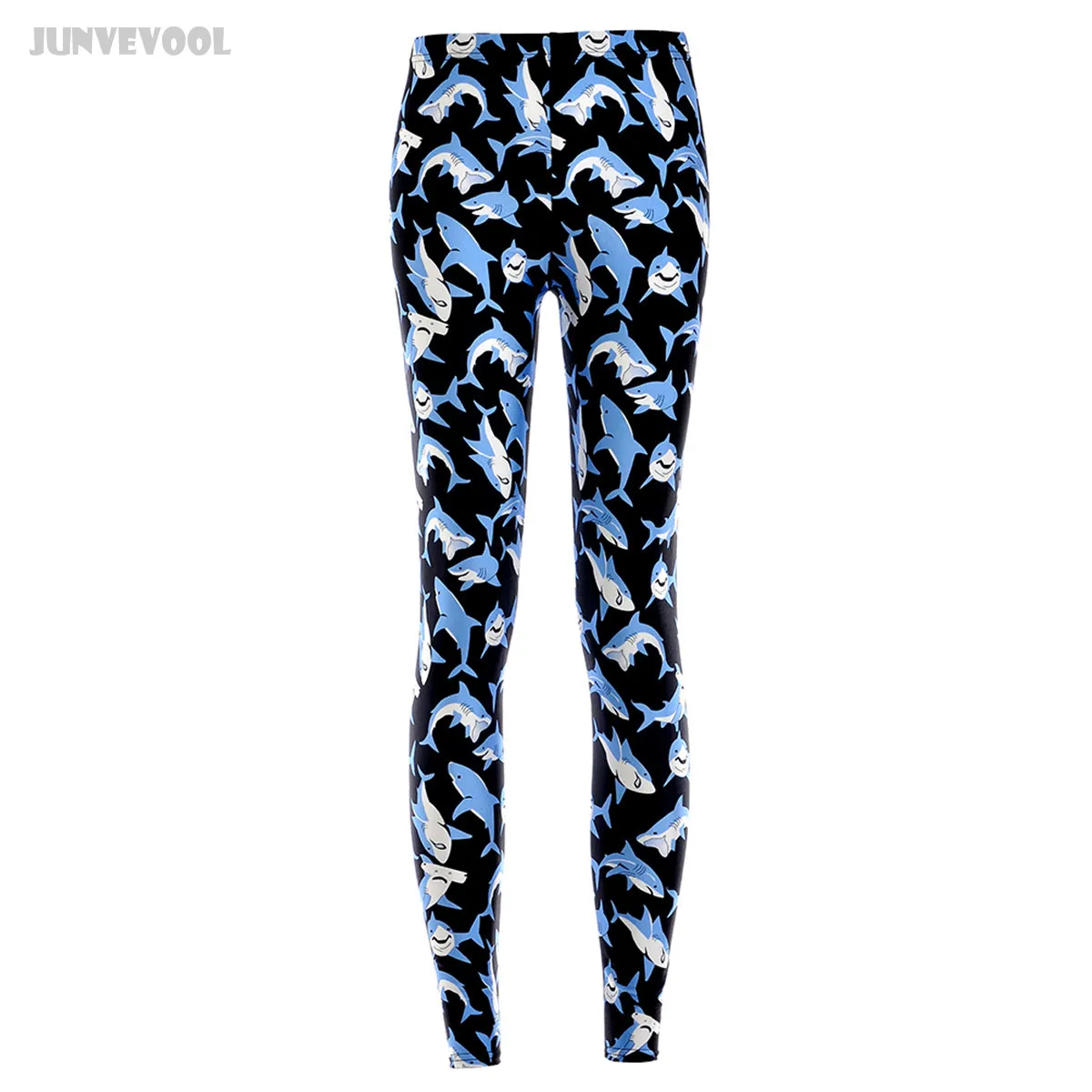 Пикантные Легинсы Акула Для женщин Полная печатных Брюки для девочек животных