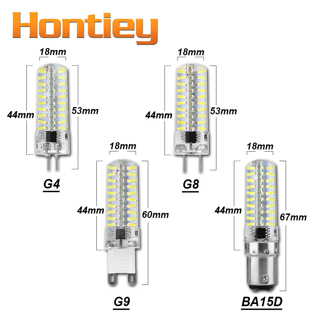 Hontiey мини светодио дный лампы силиконовые кукурузы 80 s SMD 4014 G4 G8 G9 E11 E14 E17 BA15D высокое