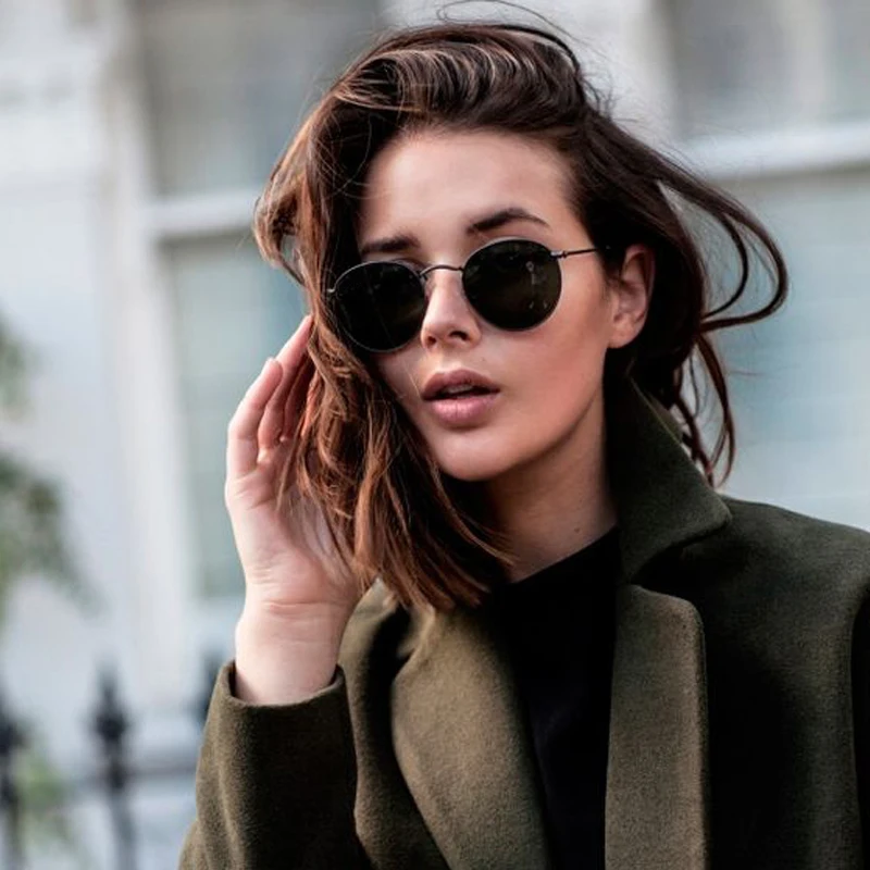 Dokly дизайнерские Классические Круглые Солнцезащитные очки женские винтажные