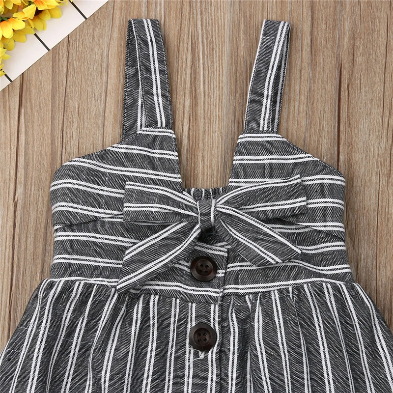 Полосатое платье для девочек лето 2019 детские платья без рукавов маленьких