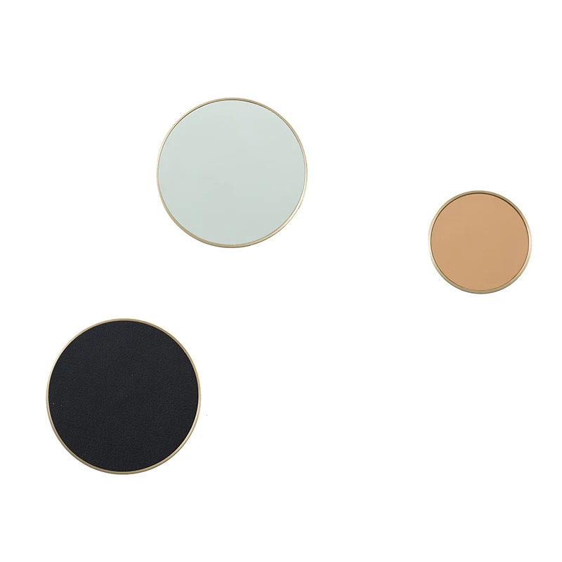 Скандинавская латунь + кожаная ручка/круглые ручки для шкафа на ящики тянет