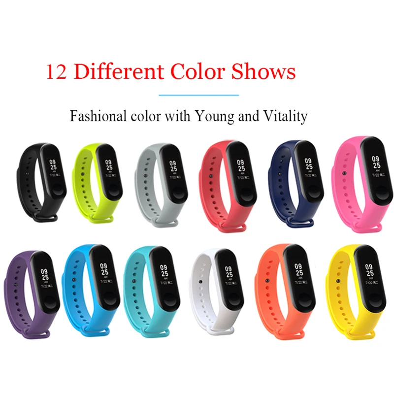 Mi band 3 strap colorful Silicone Replacement wrist for xiaomi mi smart mi3 sports sleep bracelets Accessories | Смарт-часы и