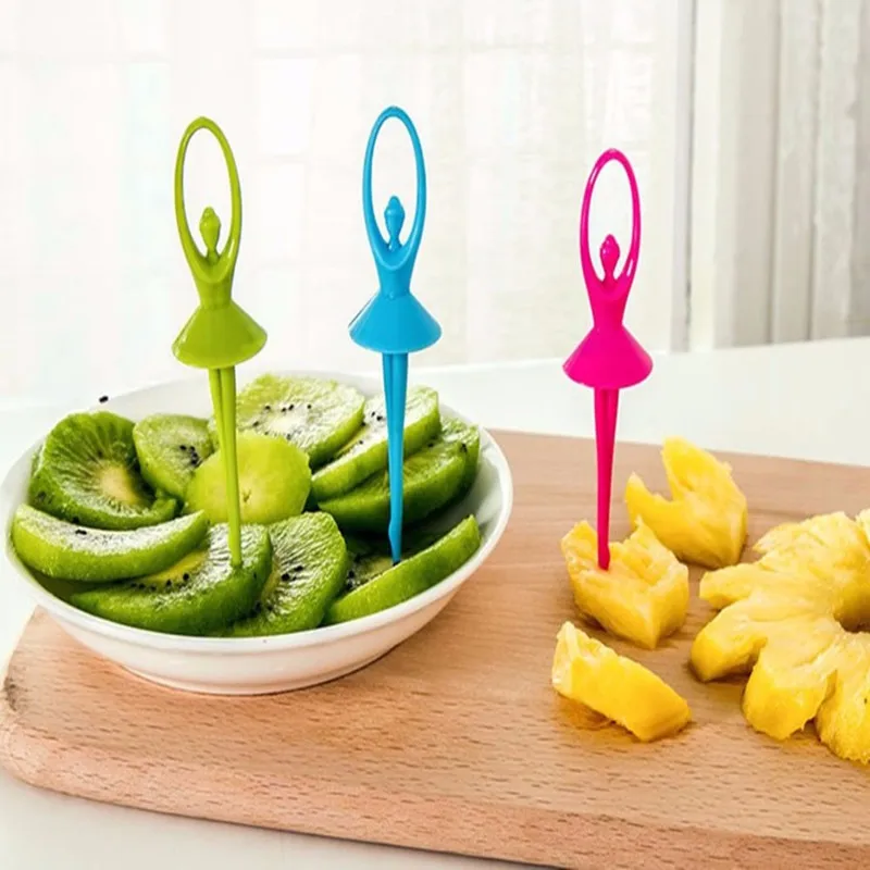 Креативные палочки пластиковые набор вилок для фруктов десертные декор балет