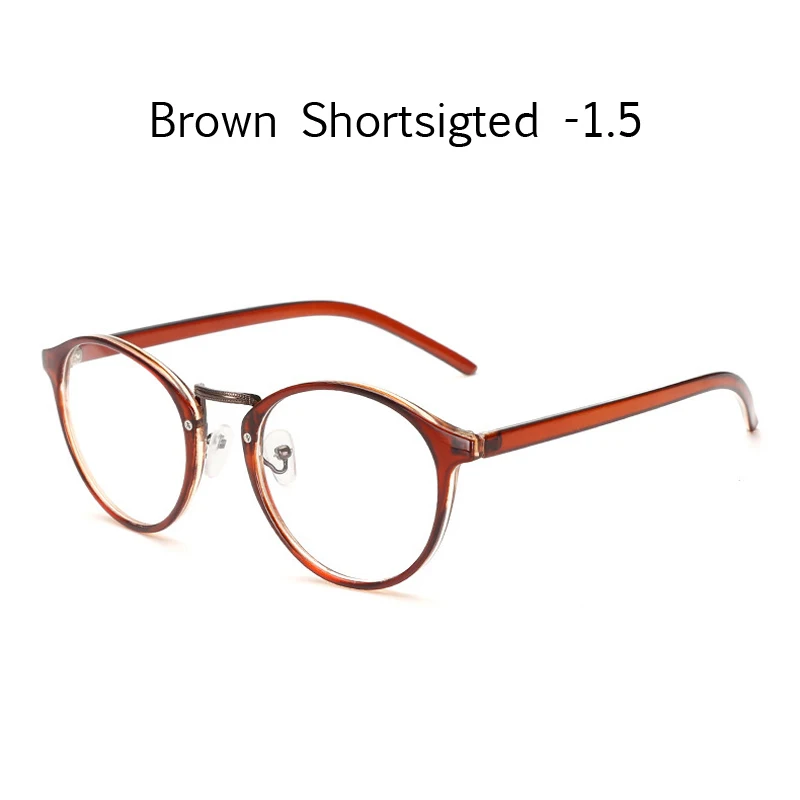 brown myopia 1.5 Zilead женские цветочные Fnished очки для близорукости металлические круглые близорукие очки для женщин короткие очки с градусом-1.0to-4,0 - Цвет оправы: brown myopia 1.5