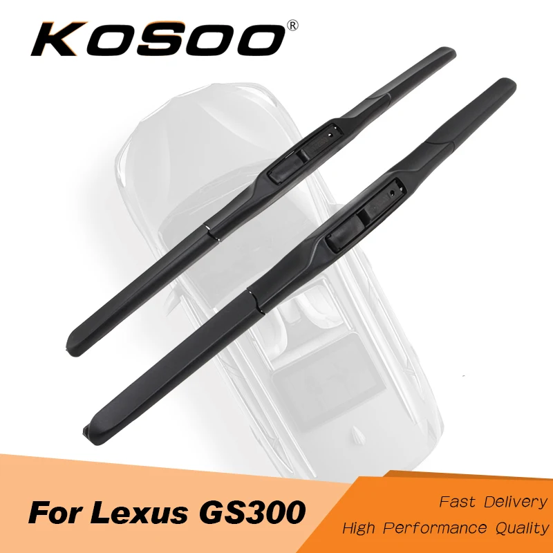 

KOSOO For Lexus GS300 1997 1998 1999 2000 2001 2002 2003 2004 2005 2006 Car Windscreen Wiper Blades Natural Rubber Accessories