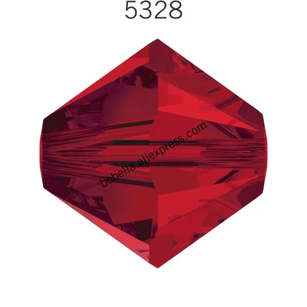 Light Siam 227 Оригинальные кристаллы от Swarovski 5328 XILION двухконусные бусины из Австрия свободные бусины Стразы для изготовления ювелирных изделий своими руками - Цвет: Light Siam 227