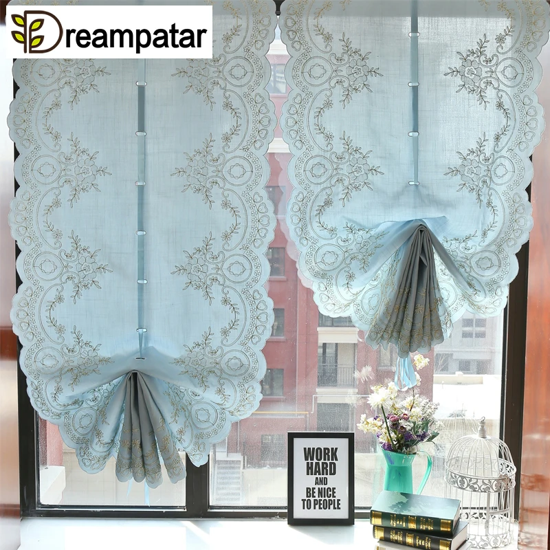 Dreampatar Европейская классическая светло-голубая марлевая желтая вышитая