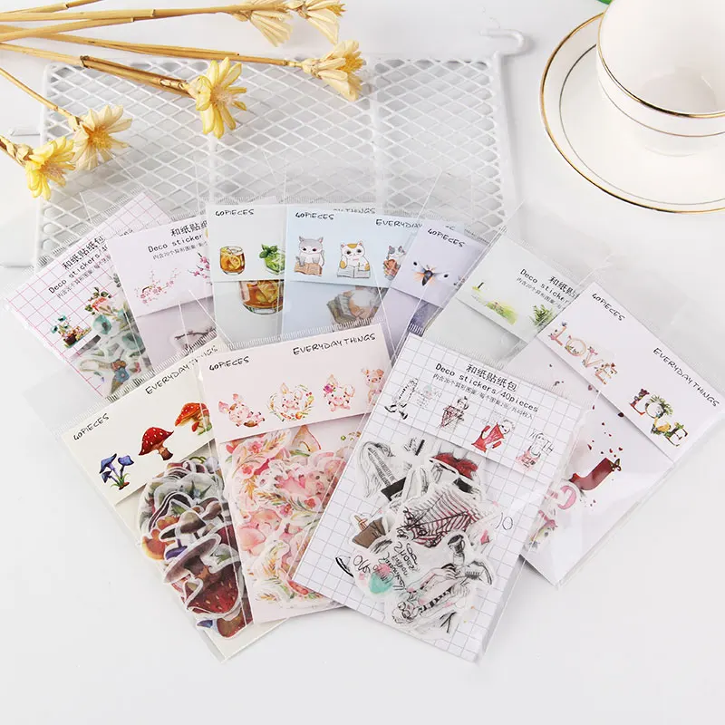 

Cute notebook decoration stickers diy hand sticker gift bag sealing kawaii decoration adhesive tape stationer Supplies