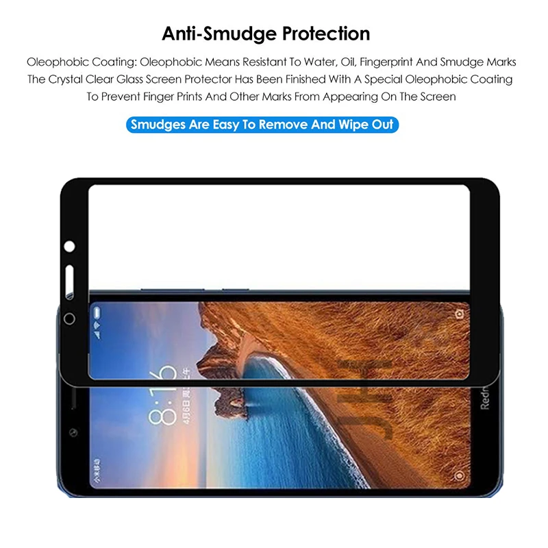 Закаленное стекло с полным покрытием для Xiaomi Redmi 7A защита экрана 9H защитное на