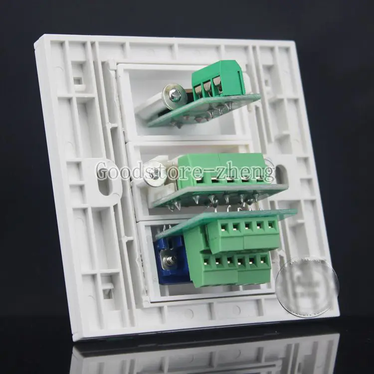 

Wall Face Plate 3RCA AV +VGA + 3.5mm Earphone Socket Assorted Panel Faceplate