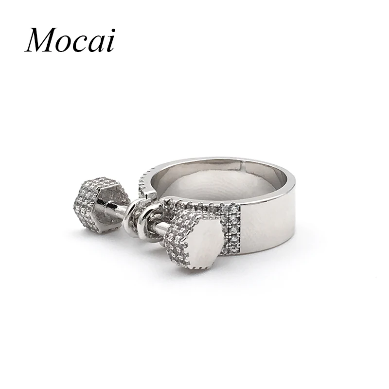 Женское кольцо в стиле панк Mocai роскошное с микро цирконием золотистого цвета