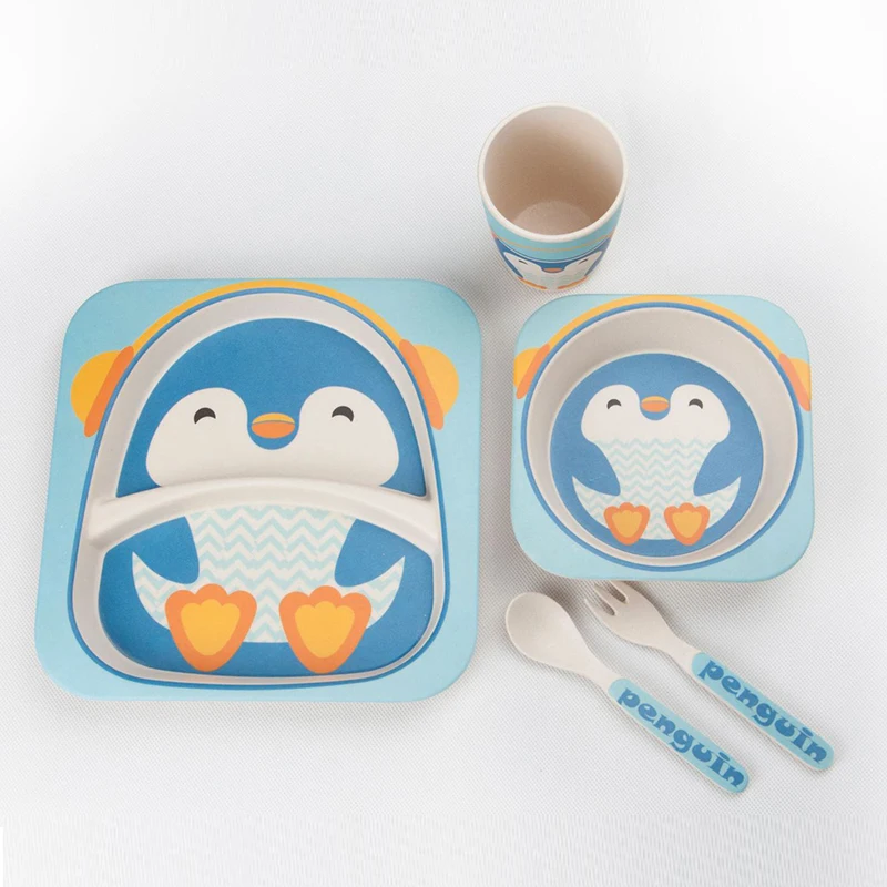 Набор детских столовых приборов из бамбукового волокна мультяшная детская чашка