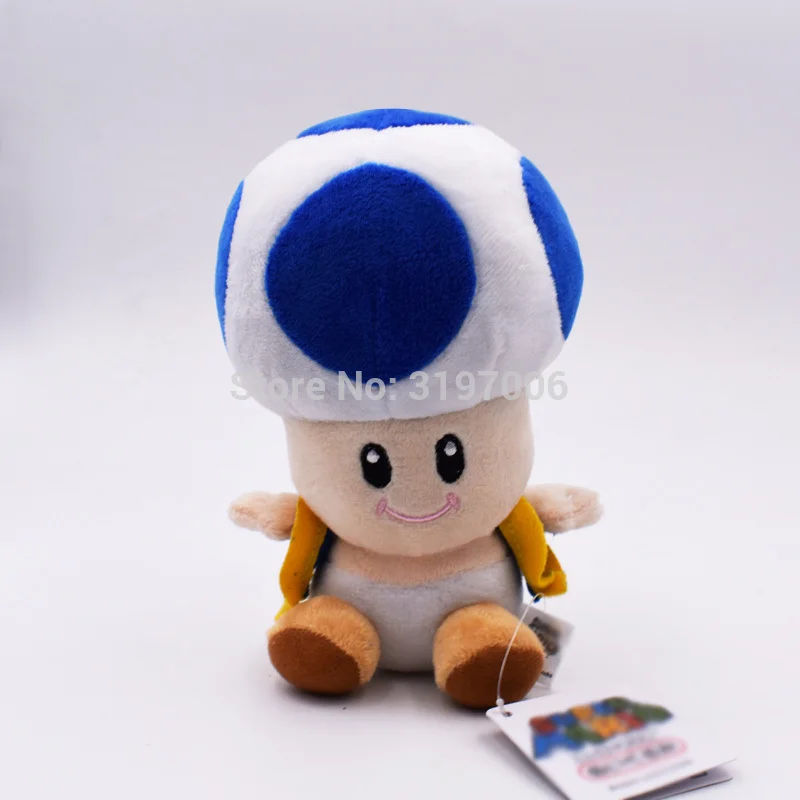 Toad close blue Super Mario Bros приведение бу принцесса Маргаритка персик гриб Toadette Goomba Koopa застенчивый парень сухие кости плюшевые игрушки детские подарки - Цвет: Toad close blue