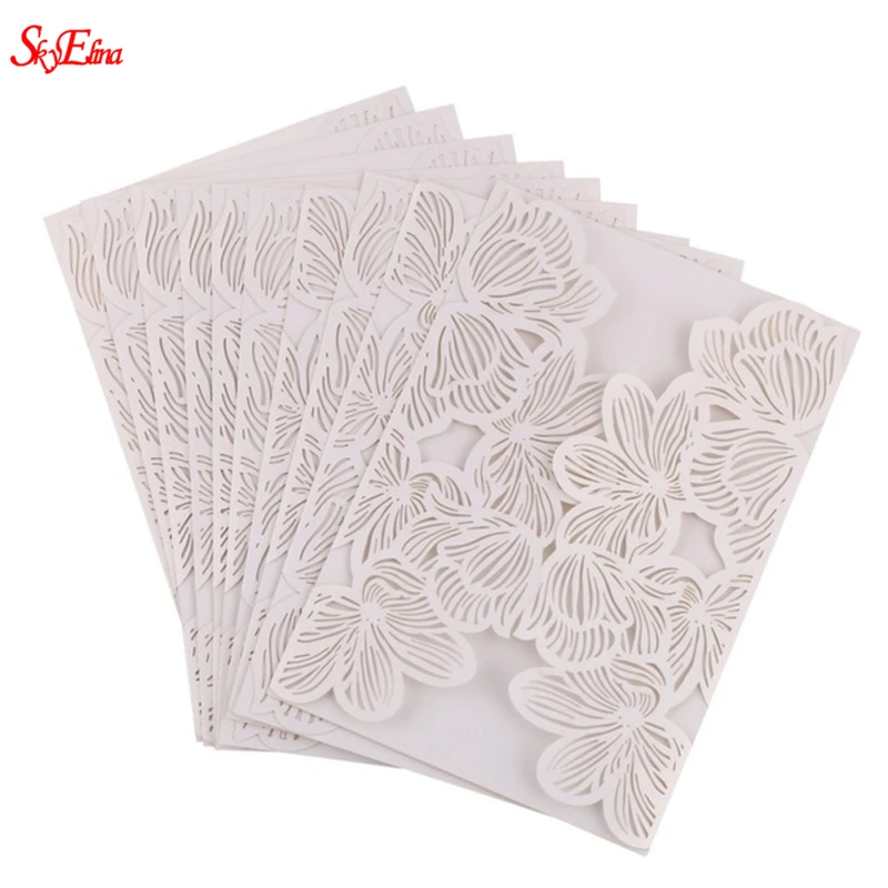 Свадебные приглашения 30 шт./лот Пригласительные открытки лазерная резка полые