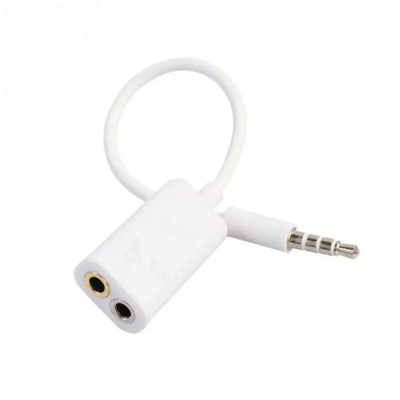 3.5mm Stereo Splitter Audio Male to Female Earphone Headset+ Microphone Adapter For IPhone for Xiaomi /Samsung /Smartphone