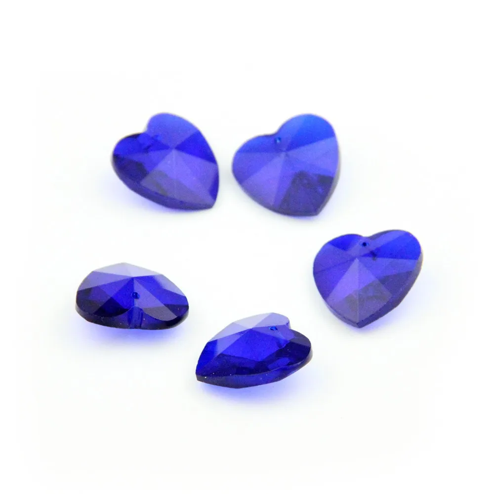 14 мм хрустальные бусины в форме сердца 100 шт. темно-сапфировые бусы со стеклянным