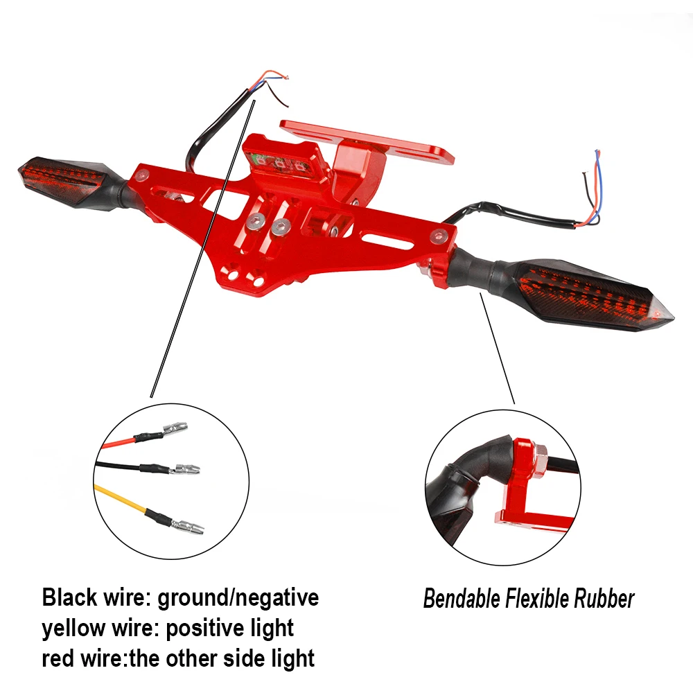 Универсальный держатель номерного знака мотоцикла с светодиодный поворотник