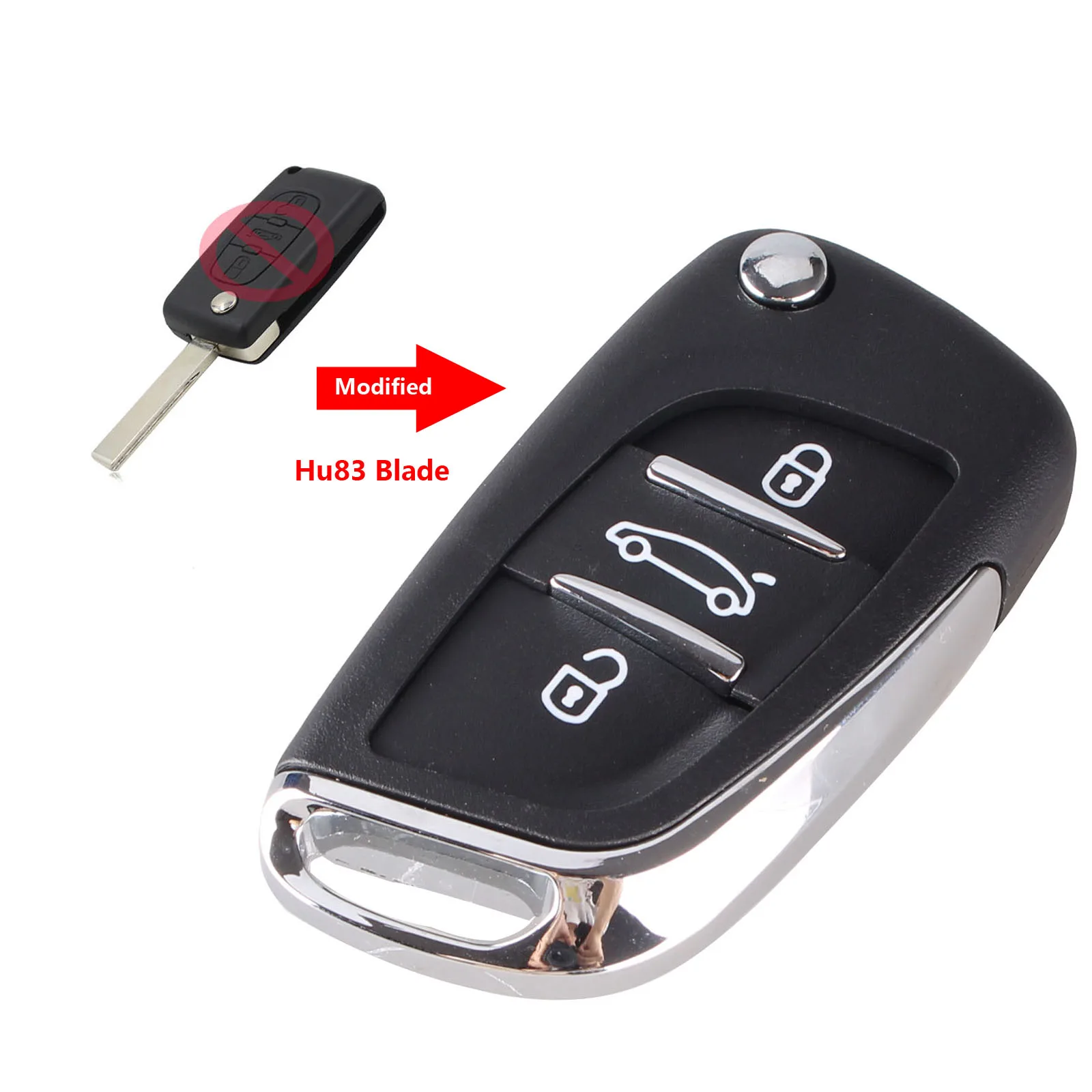 3 Buttons KEYYOU VA2/HU83 лезвие модифицированный 2/3BTN складной пульт дистанционного управления автомобиля корпус ключа для Peugeot 107 206 207 307 308 407 308 607 брелок CE0536 - Количество кнопок: 3 Buttons