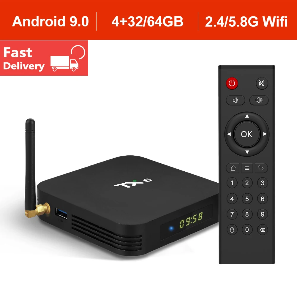 Android 9 0 смарт ТВ коробка Allwinner H6 4 ядра BT USB 3 Wi Fi 2 4G/5G 4K HD Media Player Декодер каналов