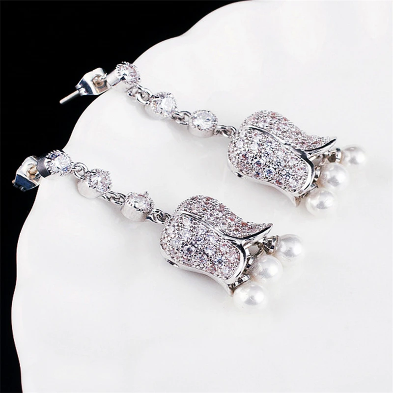 Уникальный Дизайн 925 пробы Серебряные серьги для женщин Свадебные украшения AAA