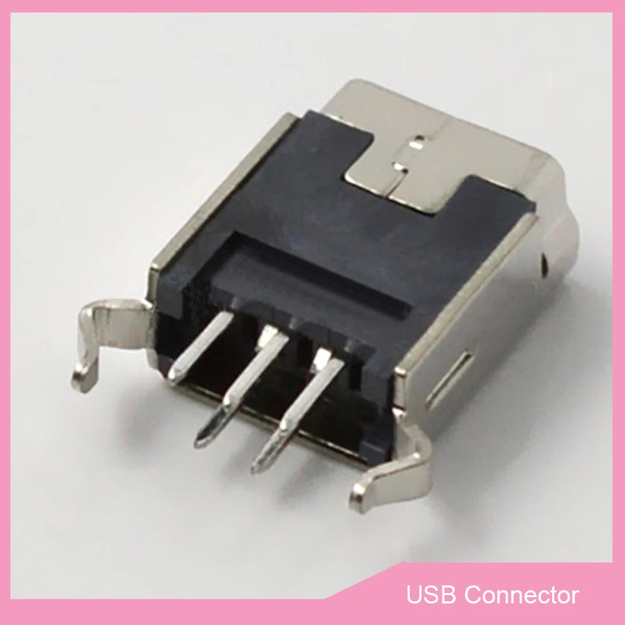 10 шт. Мини USB 5 контактный гнездовой разъем интерфейсный SMD SMT 4 фиксированные