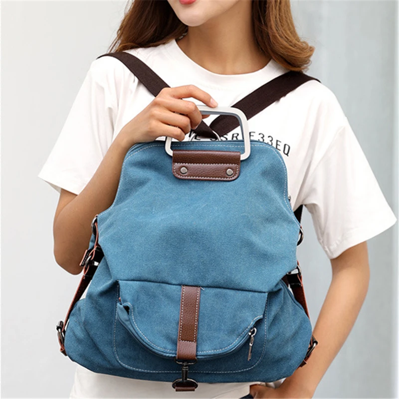 21 клубный бренд большой объем сплошной цвет простой холщовый женский рюкзак для