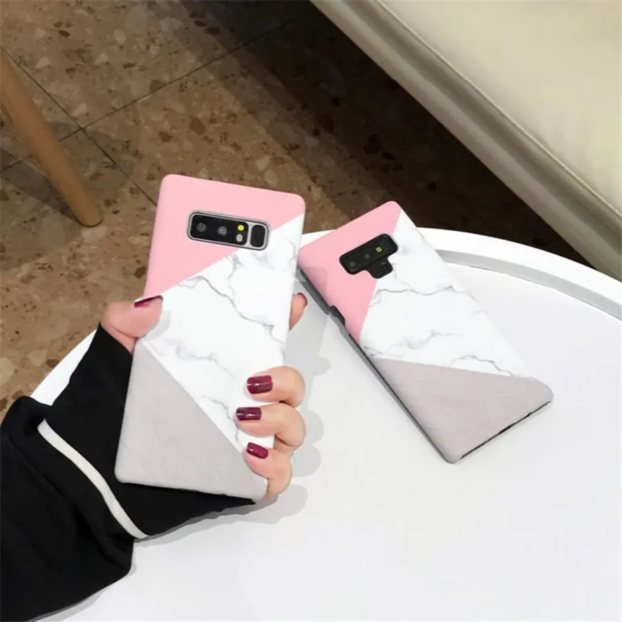 Чехол для телефона с Розовым Мрамором samsung Galaxy S7edge S8 S9 Plus матовый жесткая задняя