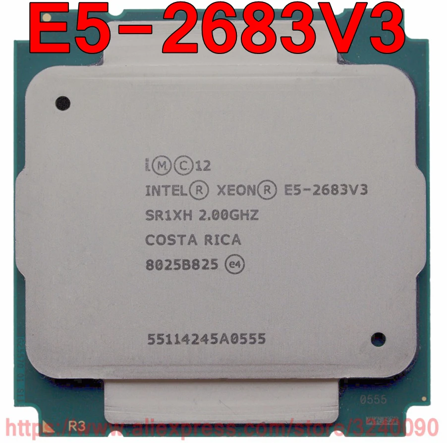 Процессор Intel ЦП Xeon E5-2683V3 SR1XH 2 00 ГГц 14-Cores 35M LGA2011-3 E5-2683 V3 E5 2683V3 Бесплатная доставка 2683