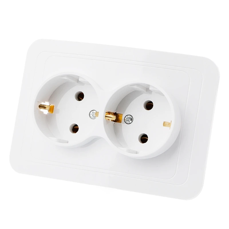 

220V/16A 118x80mm EU двойная заземляющая розетка, бытовая промышленная розетка
