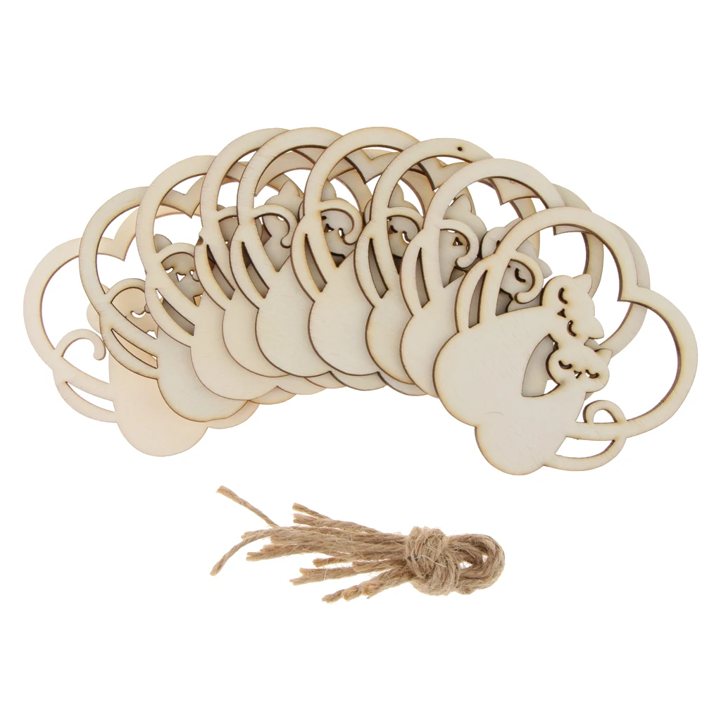 20 шт./упак. Сделай Сам ремесленные Деревянные Пустой Кошка милый рисунок