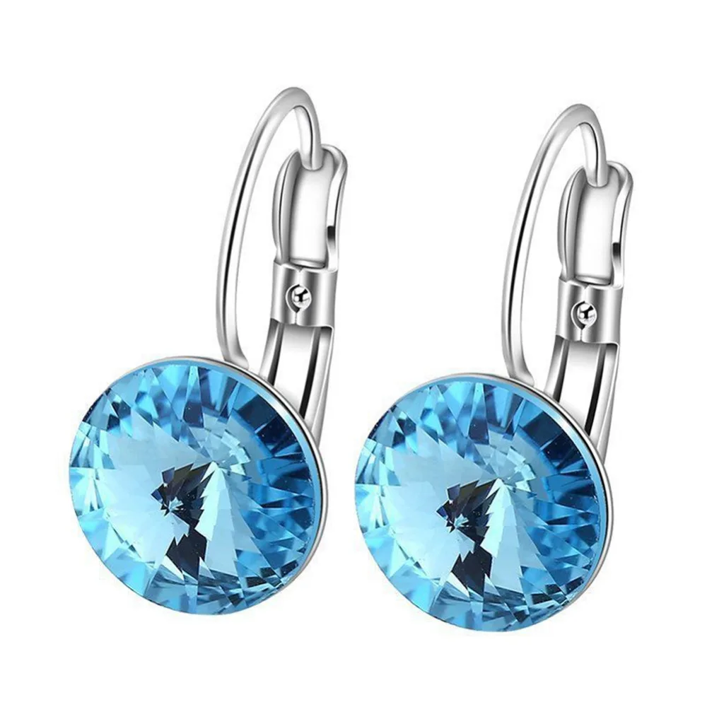 10 цветов Большой овальный Циркон Серьги кольца для Для женщин Мода австрийского