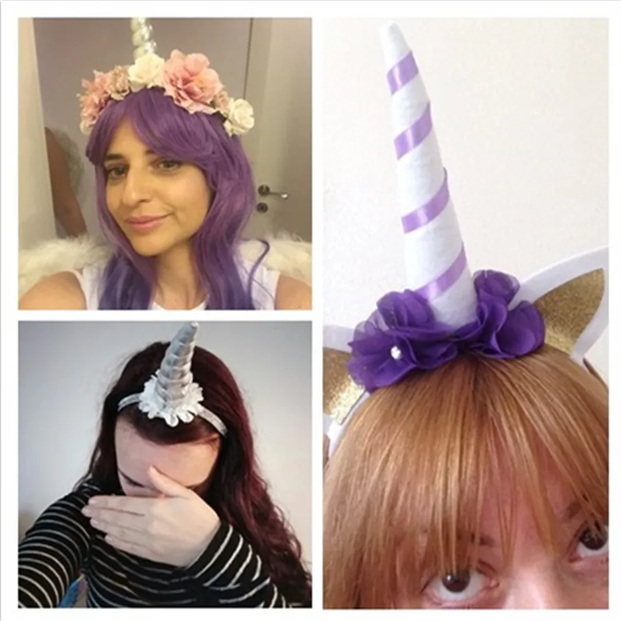 1 шт. головная повязка Единорог для вечерние блеск металлический девочек и детей