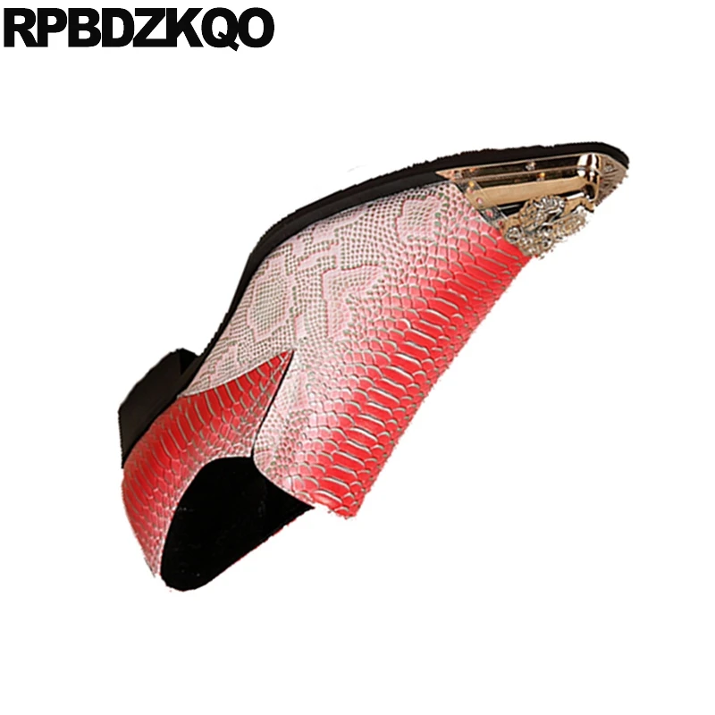 Туфли мужские вечерние с острым носком Крокодиловая Кожа змеиная кожа питона под