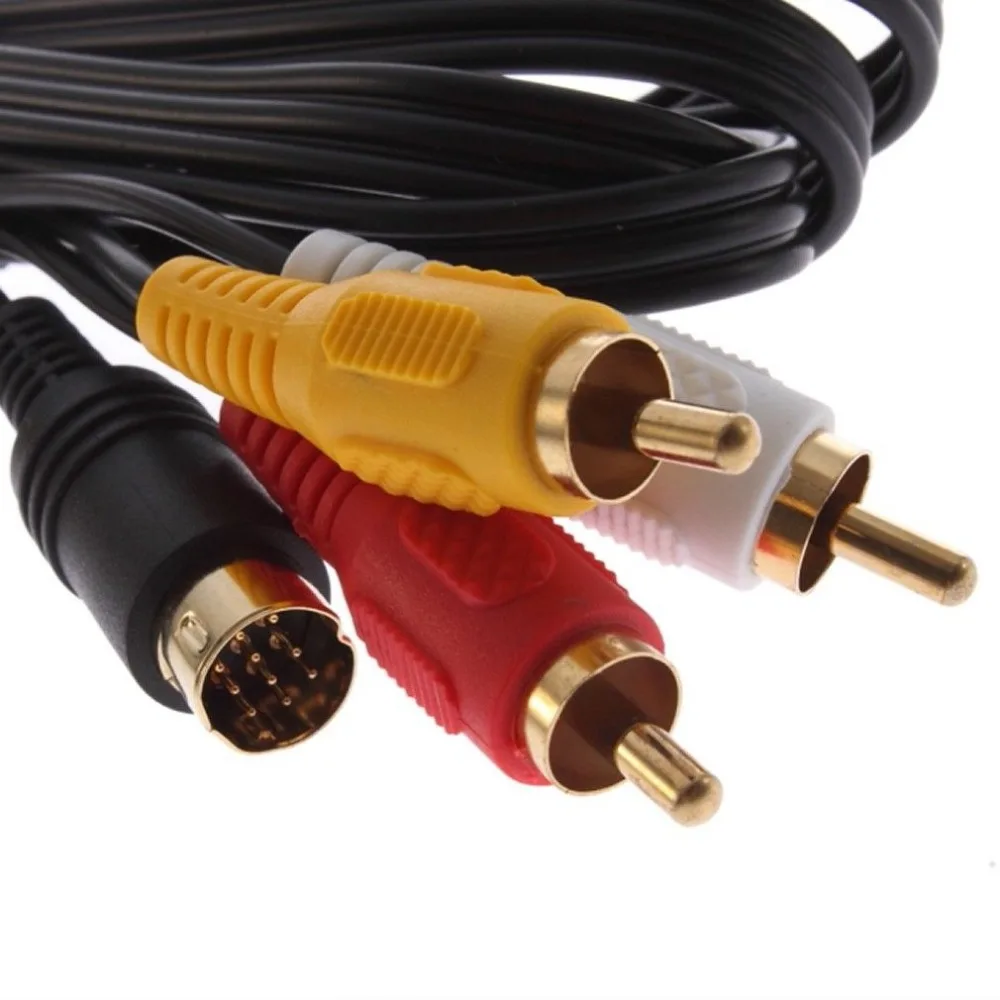 Позолоченный Аудио видео композитный AV RCA кабель для Sega Saturn Retro bit 10 pin|cable for|cable