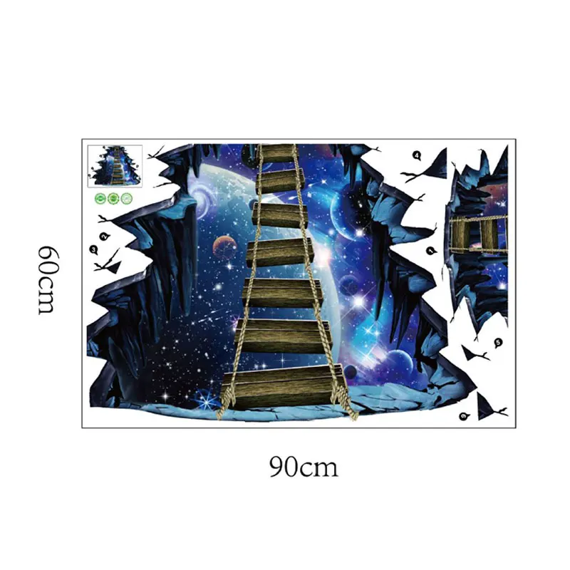 Декоративные обои для дома Galaxy Star Bridge 3D наклейки на стену съемные гостиной пола