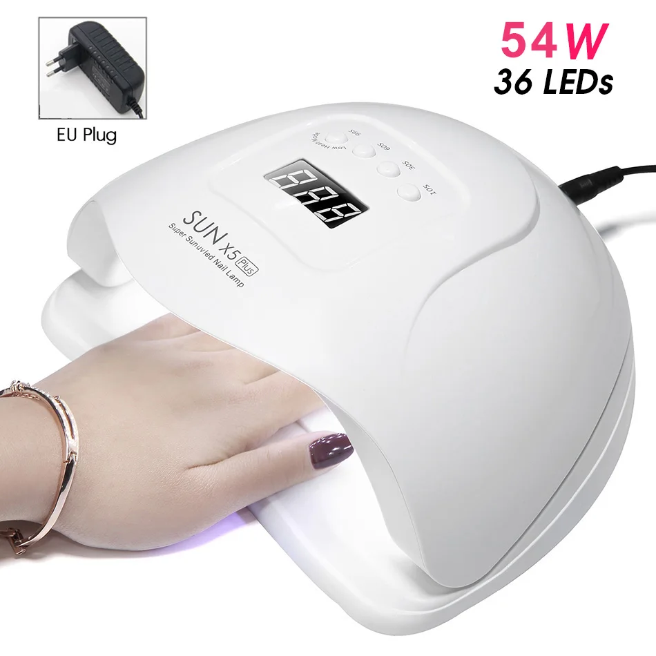 54W EU Plug ROHWXY 72 W Сушилка для ногтей УФ-светодиодные лампы ногтей для маникюра USB лед лампы ногтей средство для быстрого высыхания все Гель-лак Гибридный Лаки - Цвет: 54W EU Plug