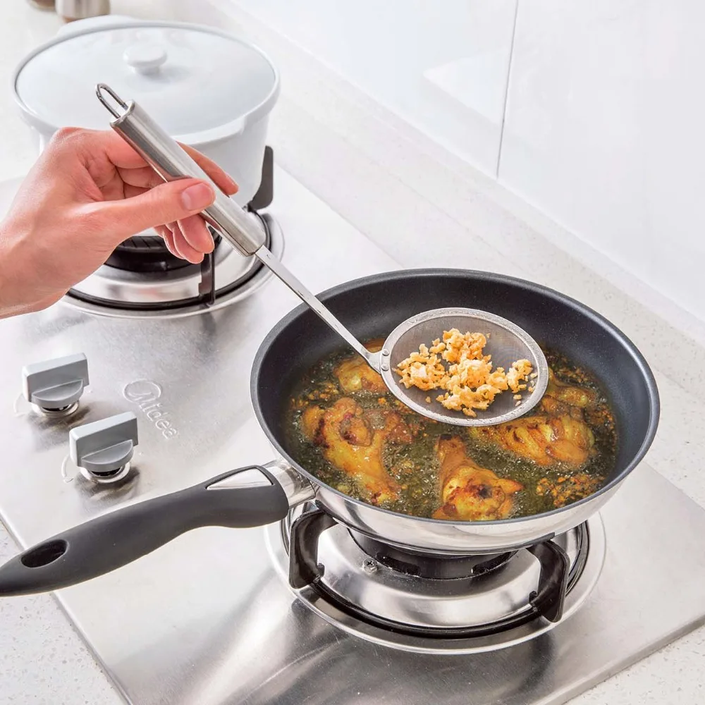 Colander Spoon Stainless Steel Filter Oil Grid Scoop Kitchen Skimmer Oil-Frying Cooking Accessories | Дом и сад