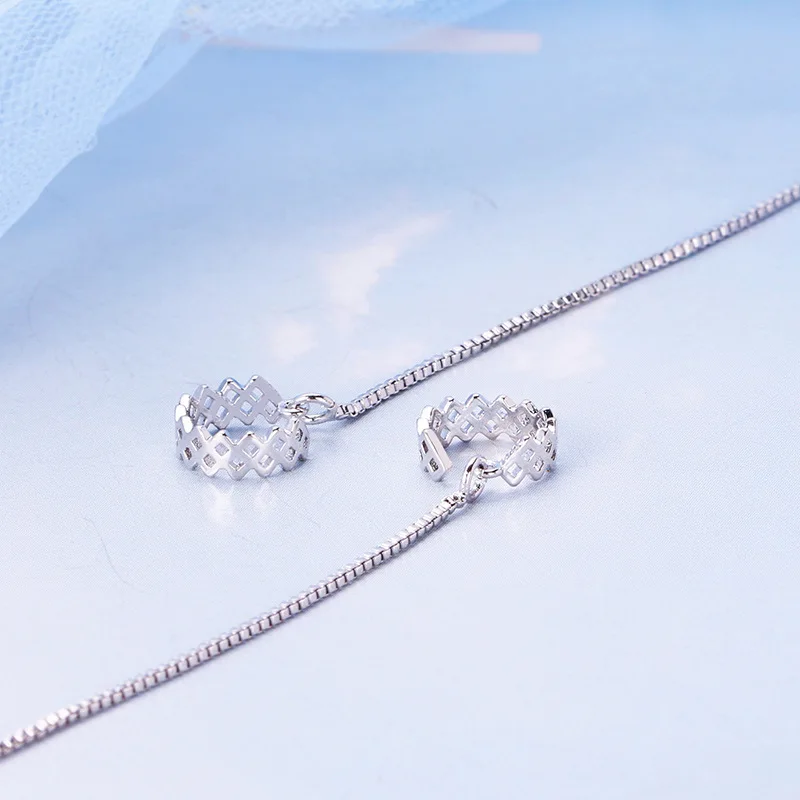 S темпераментные южнокорейские простые геометрические длинные серьги с