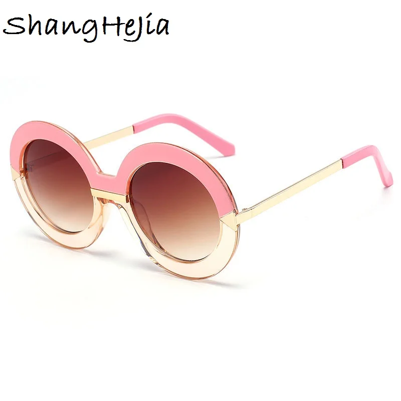 Круглые Солнцезащитные очки Для женщин ретро Карамельный цвет океан объектива