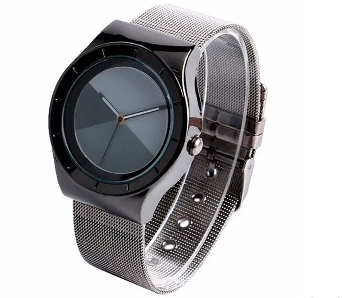Топ бренд Мужские кварцевые часы повседневные из нержавеющей стали с сетчатым