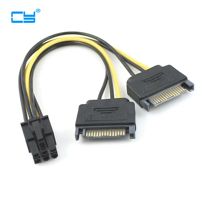 5 шт./лот двойной два SATA 15 Pin типа папа м до PCI Express карты 6 женский графическая