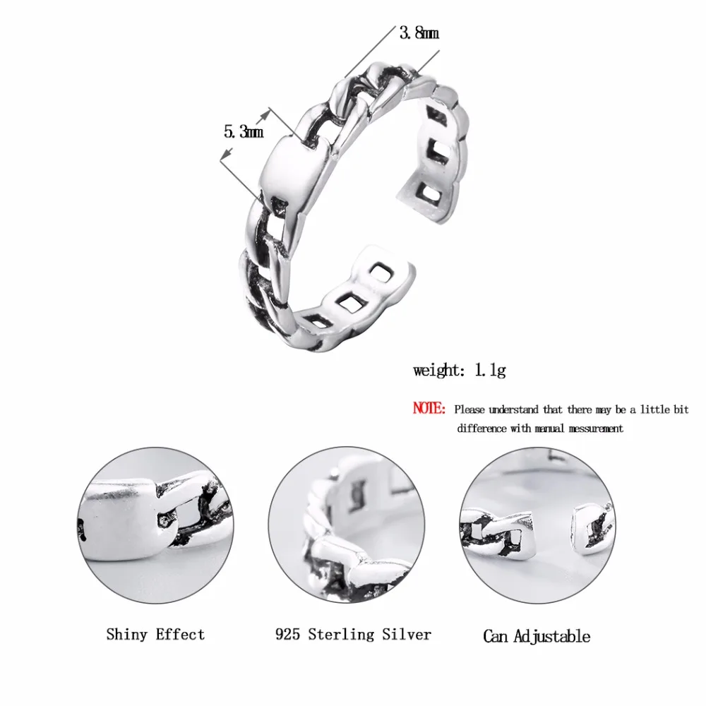 Kinitial Новый Тайский Серебряные ювелирные изделия Модные цепи Spinner Кольца для