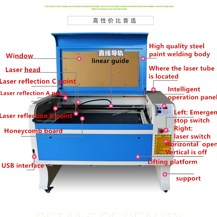 Co2 лазерный гравировальный станок 220 В/110 В резак diy CNC 60 Вт 6090 станок|Фрезы по