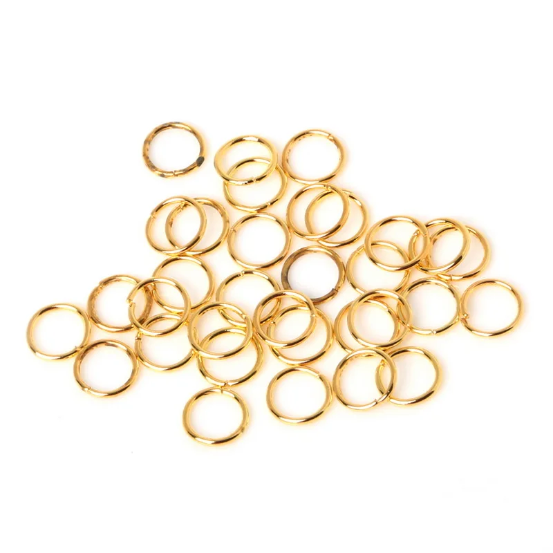 gold 200 шт./лот, 4, 5, 6, 7, 8, 10 мм, открытые кольца, серебро/золото/латунь, разъемные разъемы для самостоятельного изготовления ювелирных изделий, серьги, аксессуары - Цвет: gold