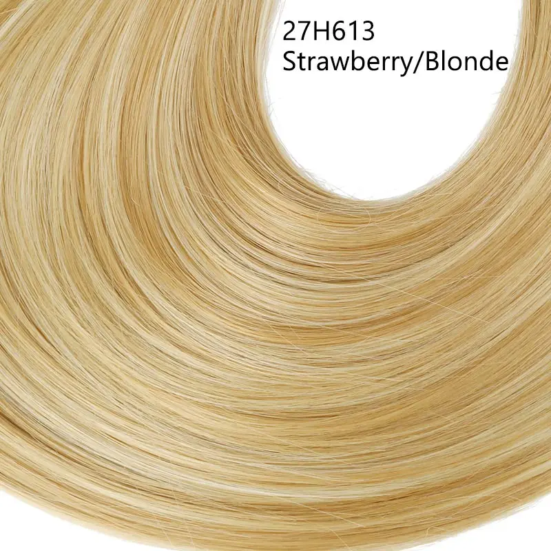 Golden -Blonde Накладные волосы на заколках, u-образные, длинные, 24 дюйма, 170 г, накладные синтетические парики для женщин, натуральные, черные, коричневые, 16 - Цвет: Golden -Blonde