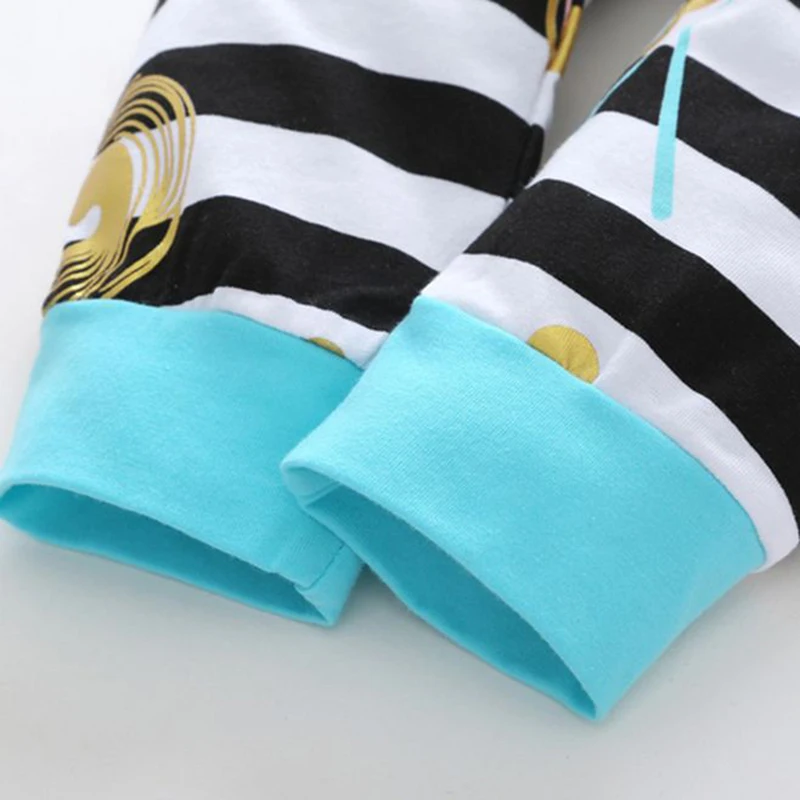 Осень Одежда для малышей 4 шт. с длинным рукавом Комбинезоны малышек + штаны в